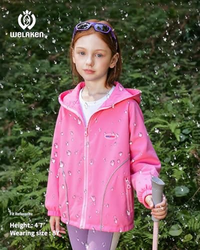 Girls Lightweight Jacket Waterproof Windbreaker Hooded Rain Coats with Pockets2