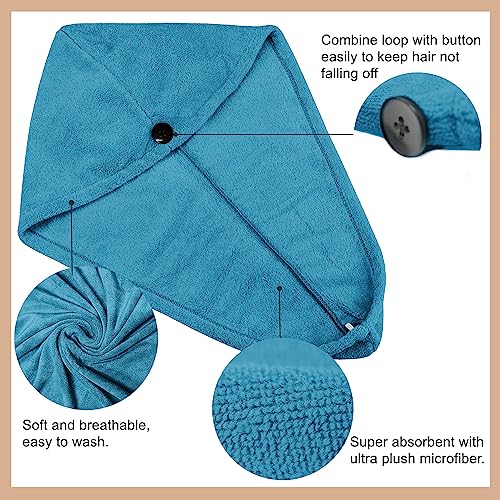 Image of Sassoon Venir Microfiber Hair Wrap Towel for Women (Peacock Color, Free Size) with Smooth Texture Super Absorbent Quick Dry Hair Turban for Drying Hair