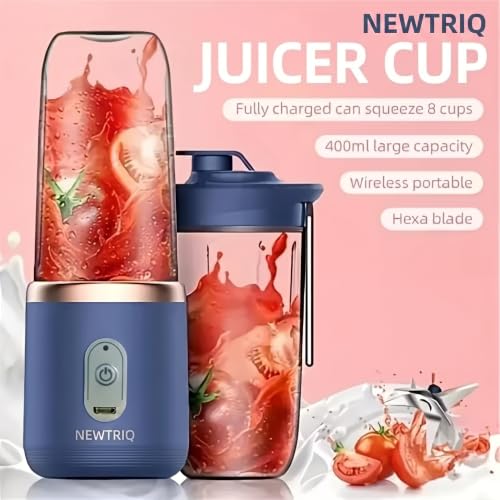 Image of Portable Blender Electric Juicers Fruit Mixers USB Rechargeable Smoothie Mini Personal Juicer 6 Blades 3Gears With 1500 Mah Rechargeable Battery-Smoothie Food Blender D1