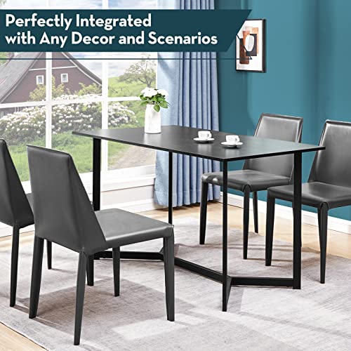 Saygoer Black Dining Table 51.2 Inch, Multifuntional Modern Dining Room Table For 2-4, Space Saving Rectangular Kitchen Table, Heavy Duty Metal Frame, Industrial Dinner Table, Easy Assembly #TOP6