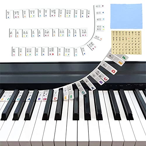 Étiquettes Amovibles En Silicone Pour Clavier De Piano Lot De 3 Notes Amovibles Colorée Autocollants Réutilisables Avec 88 Touches 1Pcs Chiffon Nettoyage 1Pcs Autocollant Note - Les Beatles, Paul McCartney, John Lennon, RIngo Starr, George Harrison Étiquettes Amovibles En Silicone Pour Clavier De Piano Lot De 3 Notes Amovibles Colorée Autocollants Réutilisables Avec 88 Touches 1Pcs Chiffon Nettoyage 1Pcs Autocollant Note