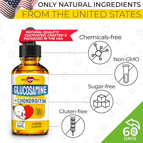Alfa Love Pets ALPS-GLUCO-CATS Cat Joint Supplement ✿ Glucosamine For Cats ✿ Joint Supplement For Cats ✿ Cat Glucosamine ✿ Chondroitin And Glucosamine Combination For Cats ✿ Cat Hip And Joint Supplements ✿ 2 Oz thumb #5
