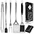 HaSteeL BBQ Grill Accessories 6PCS, Heavy Duty Barbecue Tools Set for Outdoor Grilling Cooking Camping, Stainless Steel Grill Spatula, Tong, Meat Fork, Basting Brush, Cleaning Brush, Man’s Gift