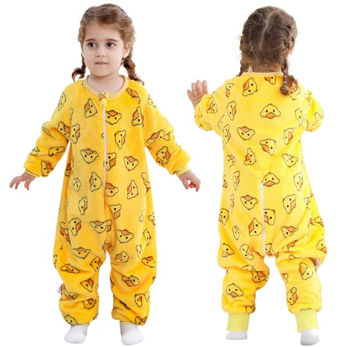 Image of MICHLEY Flannel Sleeping Sack,Baby Sleeping Bag Wearable Blankets 9M-6Y | Toddler Clothes,Unisex Pajamas, Long Sleeve,Zipper, For Autumn Winter,Suitable Girls And Boys,Warm & Breathable