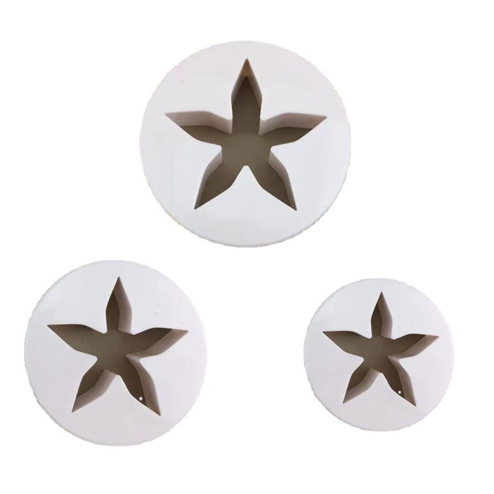 MALSSE Fondant Molds Five-pointed Star Shaped Biscuit Cutting Mold Fondant Cake Home Baking Accessories Cookie Molds for Baking
