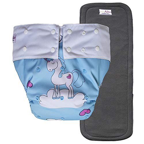Reusable Adult Diapers for Women and Men – Teen Adult Special Needs Incontinence Cloth Diaper (Unicorn)