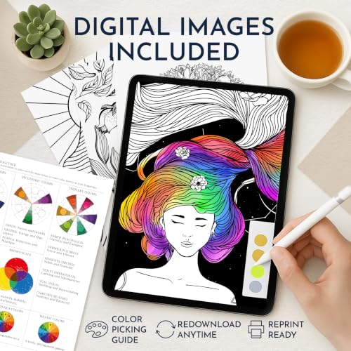 Adult Coloring Book for Women – Mindfulness Coloring Book with Personal Growth Prompts – Coloring Books for Adults Relaxation, Stress Relief, Anxiety, 8.5x11, Perforated Pages, Relaxation Gifts by RYVE - Image 9
