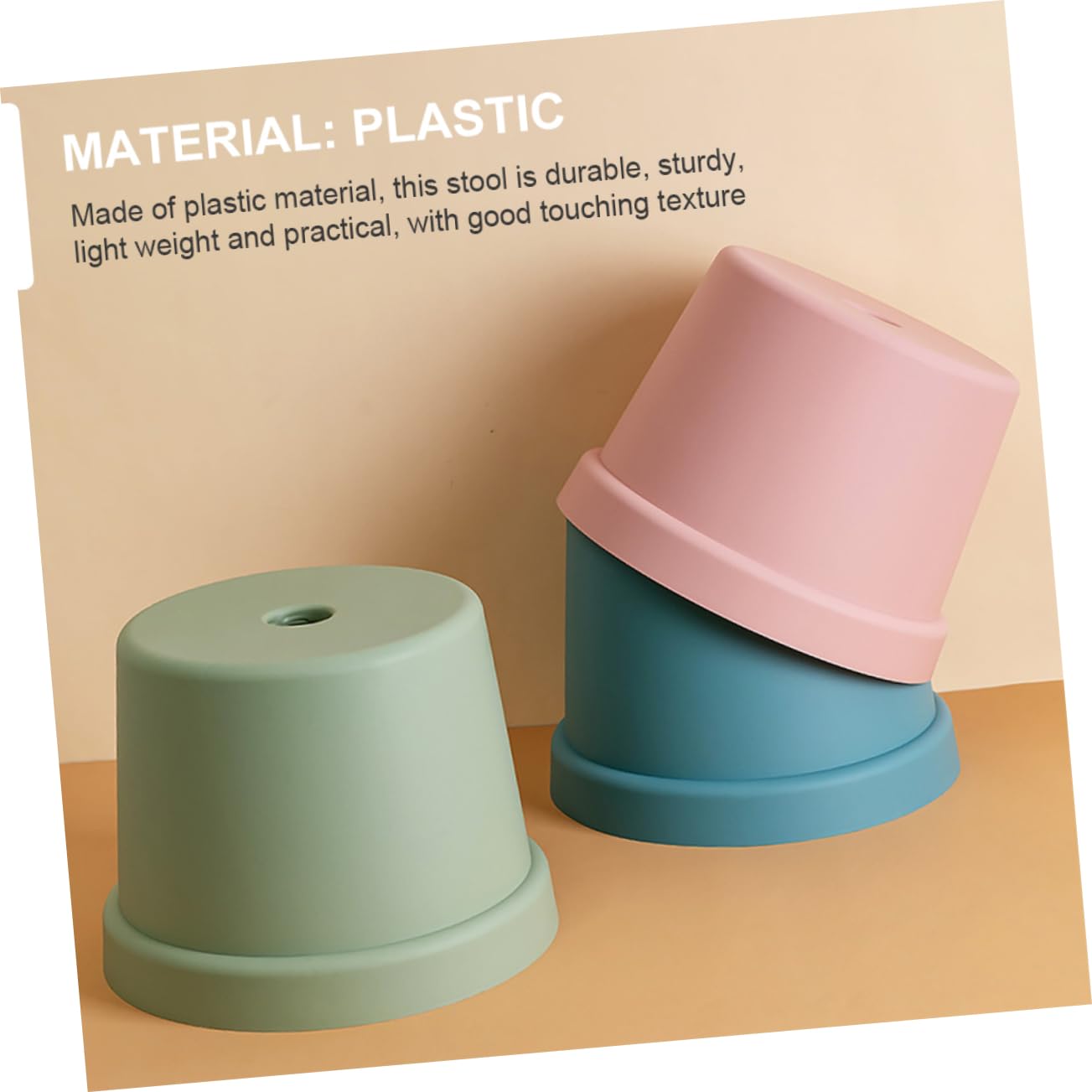 Sgabello Antiscivolo Per Ragazzo Ragazza Plastica Sgabello Da Sedere Leggero e Impilabile Design Compatto Per Bagno e Cucina Resistente e Stabile