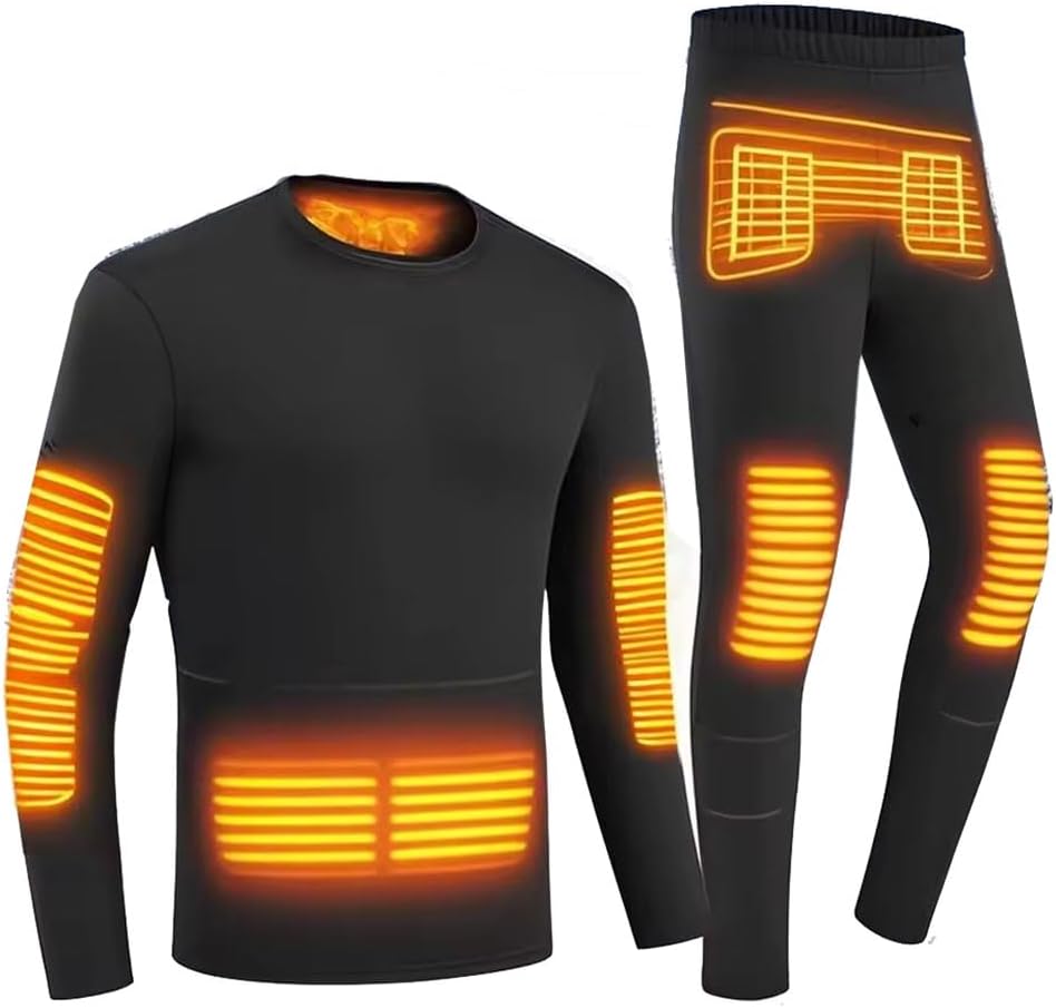 Thermal Underwear for Men Electric Heated Underwear Set USB Heating Thermal Heated Set (without Power bank)