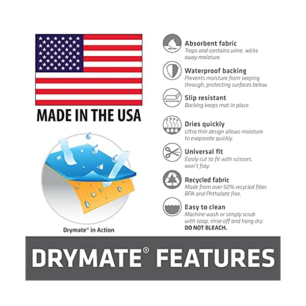 Drymate-Dog-Playpen-Mat-AbsorbentWaterproofNon-SlipMachine-Washable-XL-Size-60-x-74-Reusable-Puppy-Pad-for-Training-Whelping-Housebreaking-Incontinence-and-CrateKennel-USA-Made Waterproof Dog Playpen Mat