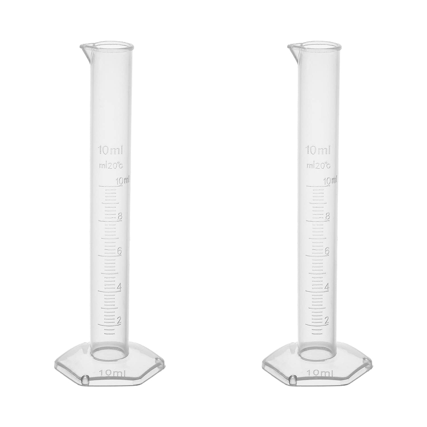 Cylindre Gradué En Plastique 25 Ml - Éprouvette Labo Avec Base Hexagonale - Pour Mesures Précises De Liquides