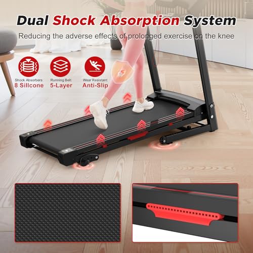 Image of Treadmills for Home, Treadmill with Incline, Treadmill Running Machine3.0 HP Quiet Brushless, 350 Lbs Capacity, App, Pulse Sensor Heart Rate with LCD Display Holder for Cup & Phone