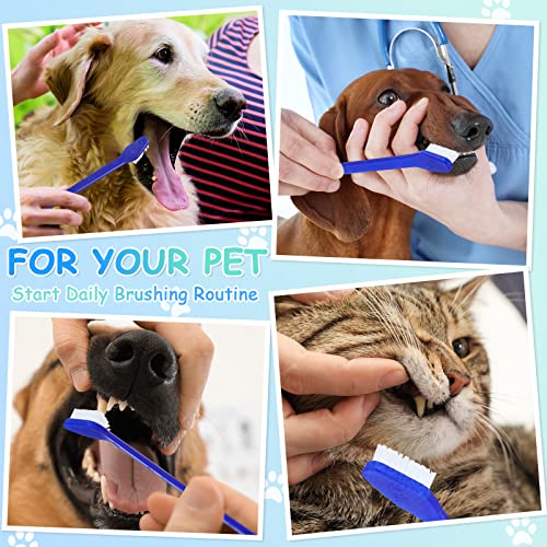 Image of Honeydak 80 Pcs Dog Toothbrush Bulk Dual Headed Dental Brushes Dogs Tooth Brushing Kit Long Handle Pet Tooth Brush for Puppy Large Small Cats and Most Pets Teeth Cleaning Dental Supplies(Dark Blue)