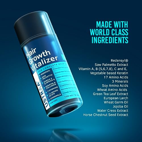 USTRAA Hair Growth Vitalizer 100ml- Set Of 2 – Clinically Tested | Hair Oil With Redensyl, Saw Palmetto, Vitamins, Amino Acids, Keratin, Wheatgerm... - Image 4