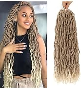 Faux Locs Ombre Soft Locs Crochet Hair 22 Inch 7 Packs 27/613 Faux Locs Crochet Hair Pre Looped C...