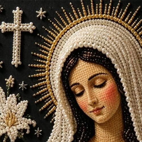 Pintura de perlas religiosa con acabado radiante para sala 5