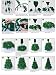 Árbol de Navidad Artificial Arboles C/Soporte Plástico 120-240cm (Verde Brillo, 150cm 293Tips)