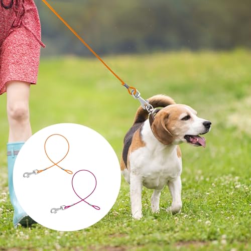 2 Stück Hausleine für Hunde Hundeleine 2 ft Hausleine Hundeleine Leinen für Hunde Kausichere Hundeleinen für mittelgroße und kleine zum Joggen und Spazierengehen(Silber & Schwarz)