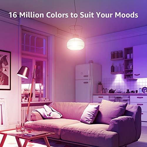 LE E27 Smart Bulb, Colour Changing Alexa Light Bulbs, Dimmable Warm White to Cool White Smart LED Bulbs Screw, Works with Alexa and Google Home, 9W, 806lm, RGBCW, 2700K-6500K (2.4GHz WiFi Only)