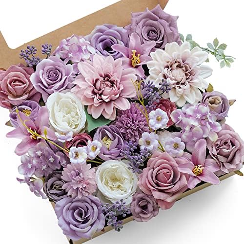 Udoula Lavender Artificial Flowers Combo Pack, Faux Lavender Flowers Wedding Combo Arrangement for DIY Wedding Bouquets Combo Arrangements Party Bridal Baby Shower centerpieces