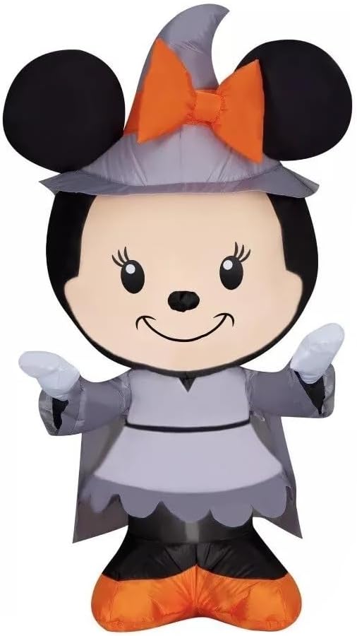 4.5' Gemmy Airblown Inflatable Halloween Stylized Disney Minnie Mouse as Witch Yard Decoration 551582