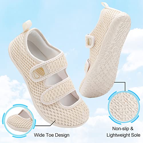 Besroad Walking Shoes Lightweight Slippers Adjustable Extra Wide Sandal Indoor Outdoor Comfortable Slippers For Women Men Sliver 14-15 Women/11.5-12.5 Men #TOP6