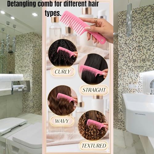 Peine ancho para desenredar cabello rizado húmedo y seco miniatura 5
