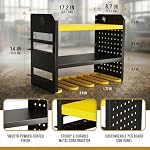 BUILTSTRONG Power Tool Organizer Wall Mount – 3-Tier Heavy-Duty Steel Rack, 4 Drill Slots, Pegboard + Utility Side, 100 lb Capacity – Garage, Workshop & Shed Storage (Yellow) - Image 2