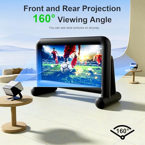 Image of 20Ft Portable Inflatable Projector Screen with Build-in Air Blower and Carry Bag, Double-Sided Projection Easy Set Up One-Piece Design Inflatable Screen Outdoor for Backyard Movie Night Pool Party