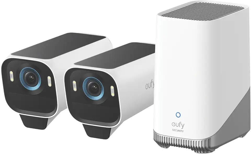 EUFY Security eufyCam S3 Pro 2-Cam Kit, Solar Camera Outdoor Wireless, MaxColor Night Vision, 4K Security Camera with Solar Panel, Face Recognition AI, Expandable Local Storage, No Monthly Fee