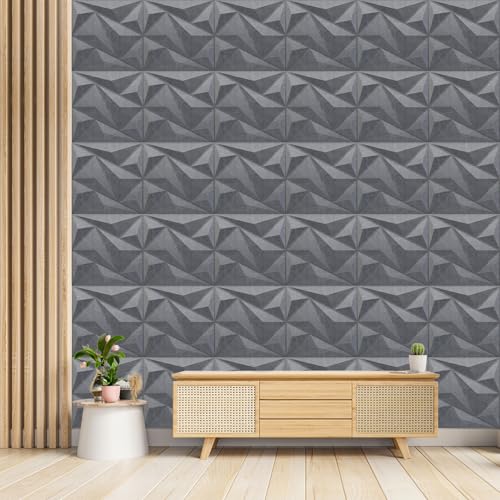 Image of Kayra Decor Wall Panels for Bedroom Alps Design Gray Marble Color 19.7 inch x 19.7 inch (Pack of 12) - Covers 32.34 Sq. Ft.