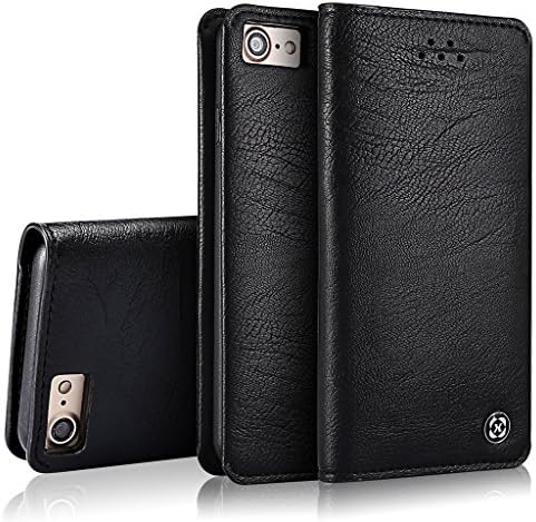 iPhone 8 Plus Leather Case/iPhone 7 Plus Case (5.5 inches),XUNDD Gentleman Series, Luxury PU Leather Flip Cover Wallet Case for iPhone 8 Plus/iPhone 7 Plus (Black)