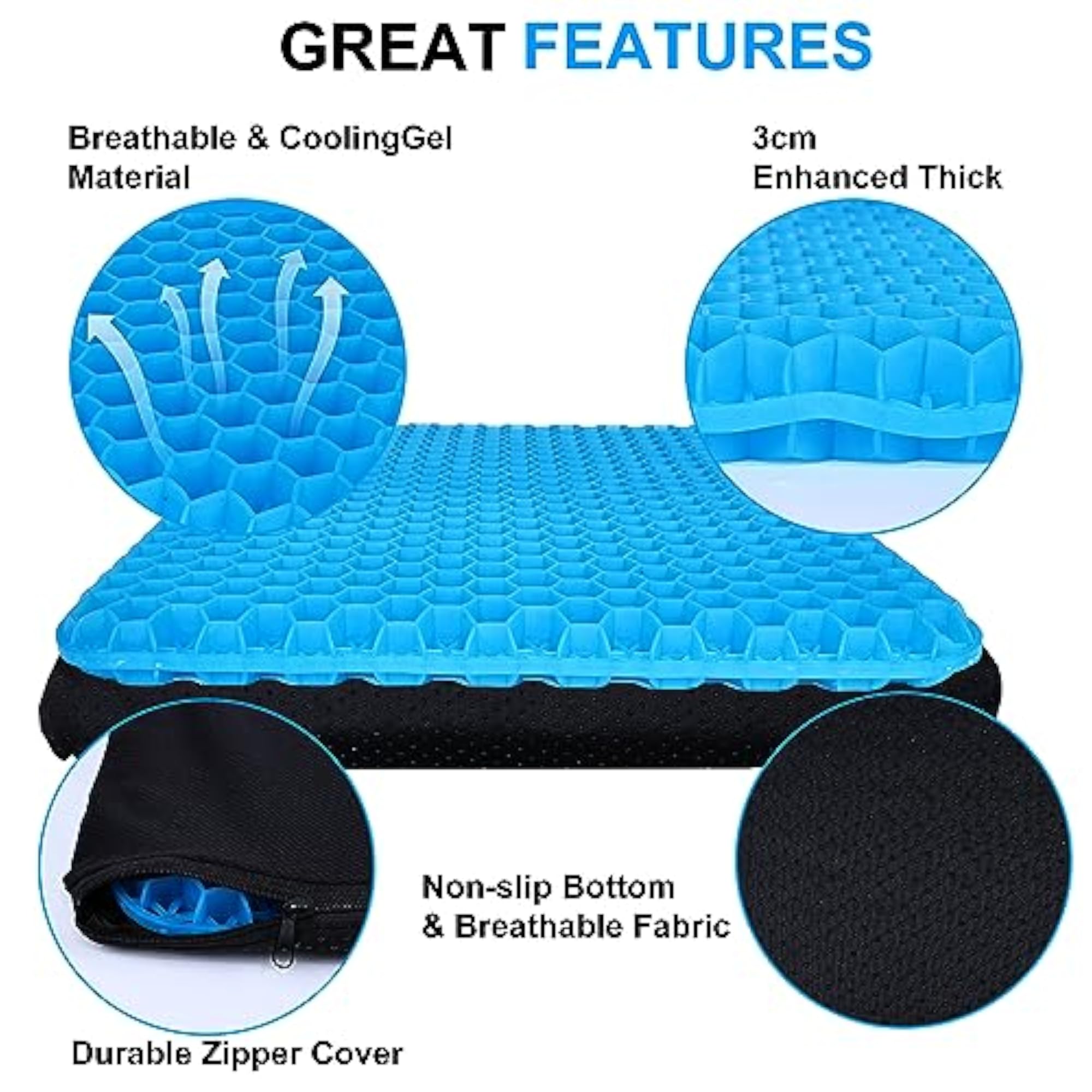 Breathable Egg Gel Seat Cushion for Comfort
