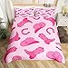 Erosebridal Cowgirl Bedding Set Cute Kawaii Pink Cowgirl Full Comforter Cover Gifts for Girls Women Cowboy Hat Boots Horseshoe Duvet Cover Wild West Style Cowgirls Bed Set 2 Pillow Cases Room Decor