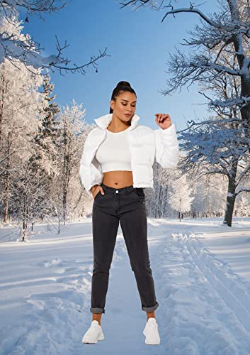 Hujoin Women's Crop Short Jacket Cropped Puffer Fashion Jackets For Women Short Lightweight Coat #TOP5