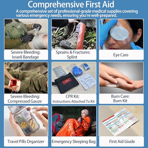 Image of Besst Survivor Waterproof First Aid Kit -Complete Trauma Gear With Labeled Storage, MOLLE System&CPR Kit, Practical Medical Kit For Boating, Marine, Camping, Hurricane, Vehicle And Household Emergency
