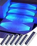 DetarZinLED Blue Solar Lights for Outside,6 Pack Solar Deck Lights Outdoor Waterproof LED,Blue Step Light for Outside,Dock Light Solar Powered Waterproof for Deck,Steps,Dock,Driveway,Stair,Path