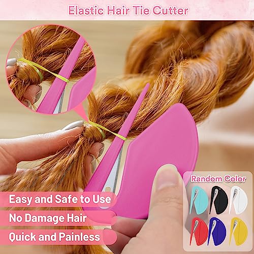 1932Pcs Hair Rubber Bands With Hair Loop Styling Tool, 24 Colors Small Elastic Hair Ties With Rubber Band Cutter, Topsy Pony Tail Hair Tool, Hair Braiding Tools, Rat Tail Comb For Toddlers Baby Girls Kids Women Hair Accessories #TOP3