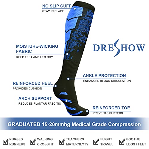 DRESHOW Calcetines de Compresión para Hombres y Mujeres Calcetines de Compresión es el Mejor para Running, Correr, Senderismo, Volar, Viajar - imagen 5