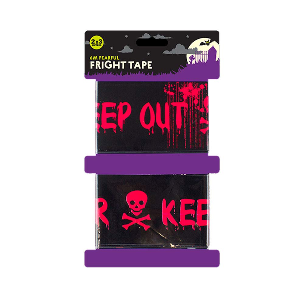 Lizzy Deluxe 6m Halloween Tape Party WARNING Banner Zombies Haunted House Door Decoration (Keep out)