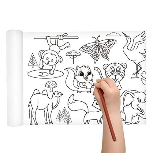 Exuberia Poster géant à colorier,Rouleau de Papier à colorier géant pour Enfants | Rouleau de Papier à colorier continu, activité de Voyage Parfaite pour Les Enfants de 3 Ans et Plus, différents Cover