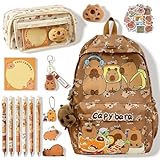 CYGMRFH Capybara Schoolbag Cartoon Sac à Dos Scolaire Grande Capacité Kawaii Capybara Fede...