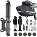 SPOZONE Kit Riparazione Accessori Bici [Nuova Versione Kit Bici] 120 Psi Mini Pompa Bicicletta con Borsa Bici, Kit Riparazione Pneumatici Bici, Mini Strumento a Vite, Nucleo Valvola di Ricambio