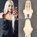 Udreamy Platinum White Blonde Heat Resistant Synthetic Lace Front Wigs for Women 24 Inch