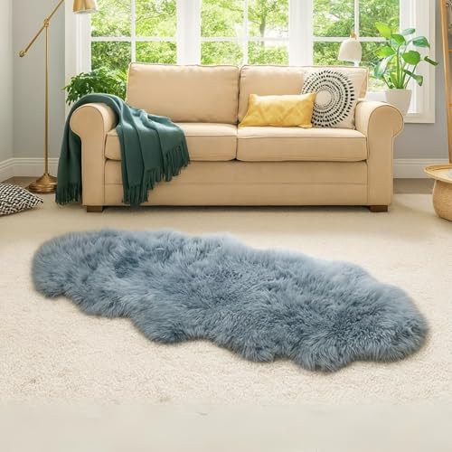 Woolous Gray Sheepskin Rug 2x6 ft - Genuine New Zealand