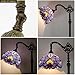 WERFACTORY Floor Lamp Tiffany Style Blue Purple Stained Glass Arched Lamp 12X18X64 Inches Gooseneck Adjustable Corner Standing Reading Light Decor Bedroom Living Room S003C Series