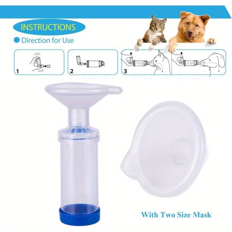 Image of Pet Breathing Chamber with Two Face Masks for Dogs and Cats, Comfortable Chamber Accessory for Small Pets, Comfortable Face Mask (for Cats & Dogs Small)