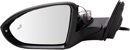 TRQ Espejo lateral Punto ciego Señal de giro Power Pintura calentada a juego LH Compatible con VW Jetta