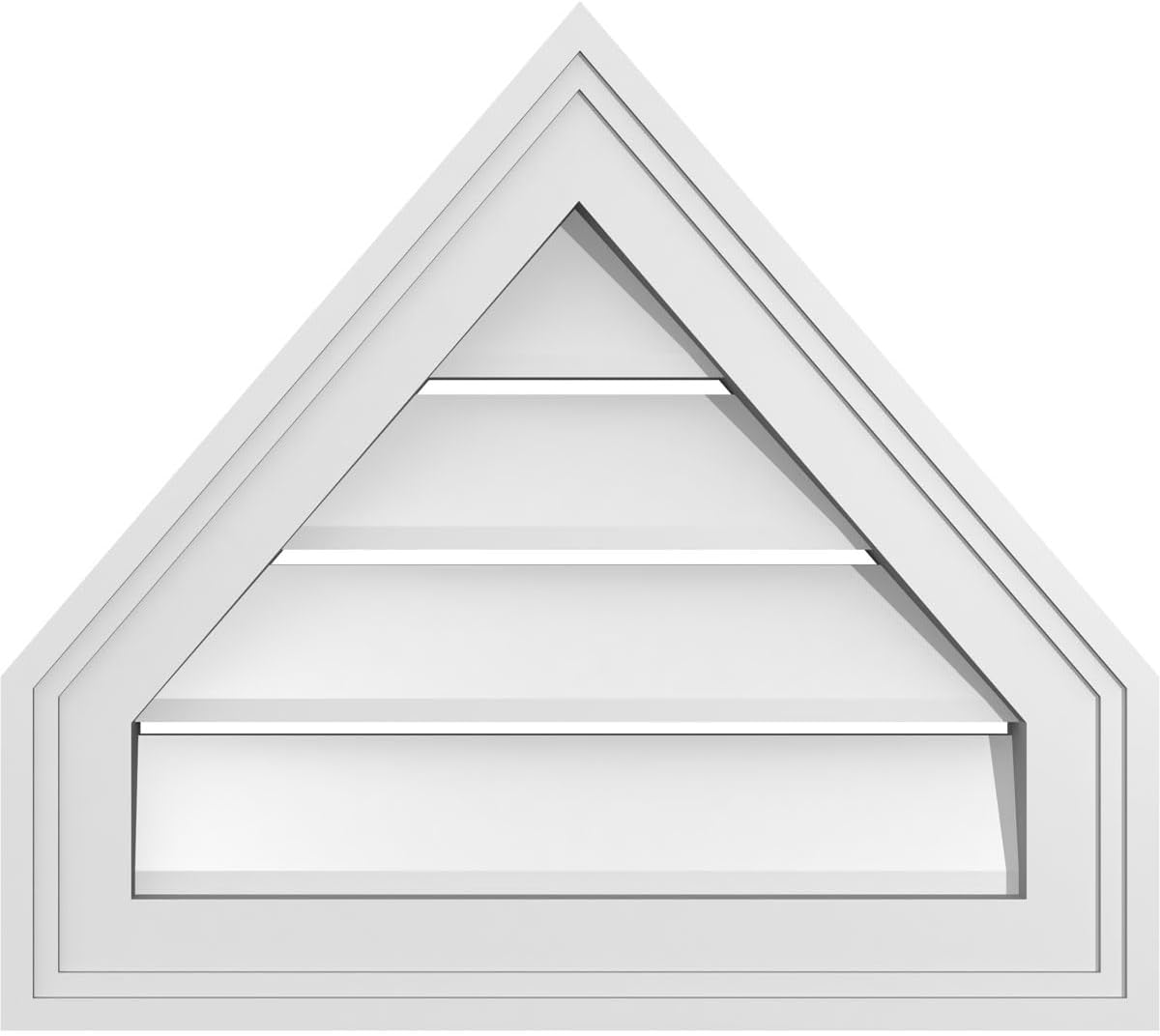 GVSPE18X1602SF-14 Peaked Top Brickmould Frame, Primed Tan Signature Series Surface Mount Gable Vents, 18-in. W x 16-in. H, Unfinished