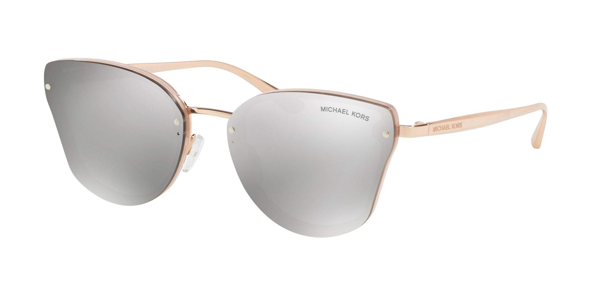 Michael Kors Woman Sunglasses Milky Pink Frame, Silver Mirror Lenses, 58MM